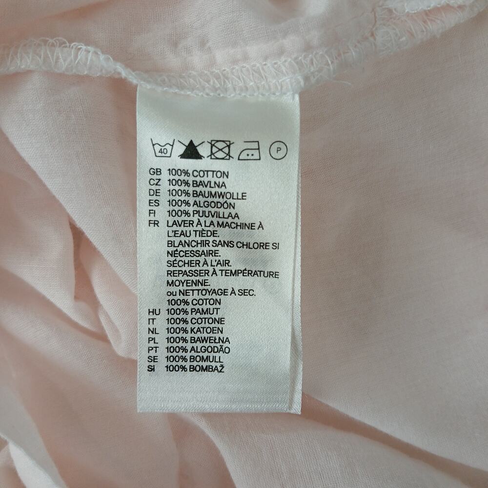 L.O.G.G. by H&M Sheer Pink Gauze Henley Blouse 8 pink lightweight cottage - Picture 11 of 16